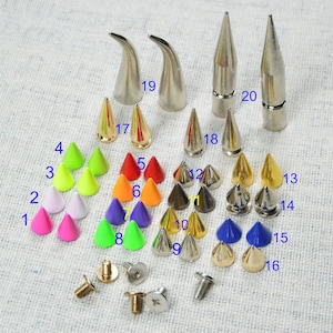 13mm Cone Spike Studs for Clothing, Metal Spikes and Studs, Cone