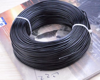 Fil d’aluminium artistique de 1,5 mm, cordon de cordon en aluminium noir de 10 m