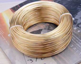 1.5mm aluminum wire, 10m champagne aluminum wire Anodized aluminum string cord, artistic aluminum wire, craft wire