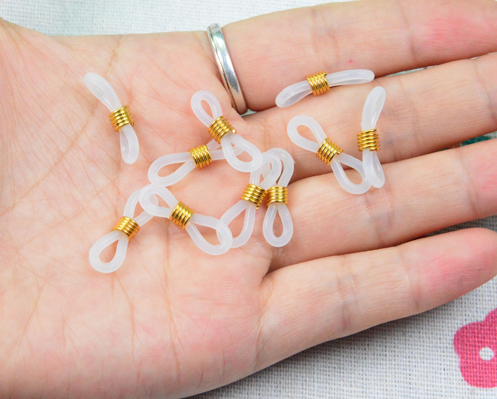 20 Pcs Eyeglass Holders White Rubber Loop Connector Etsy