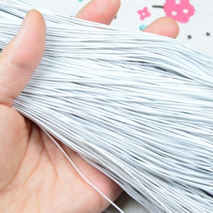 25 yds white elastic cord, 1mm round skinny elastic cord for DIY creative