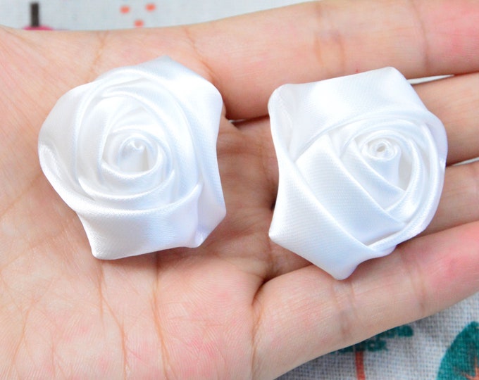 Double Face Satin Ribbon Roses 2 Inches. Choose Your Color. Pink Roses ...