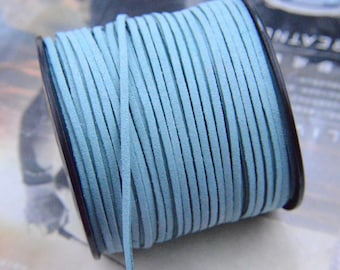 10 yds Nile Blue faux suede leather cord, flat leather cord string 2.5mm