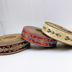 10ft/16ft/33ft  30mm Width Ethnic Flower Embroideried border Jacquard ribbon trim, choose your color