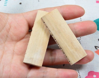 10 pcs rectangular wooden charms, unfinished harmonica shaped wood beads, wood rectangle 57x20mm