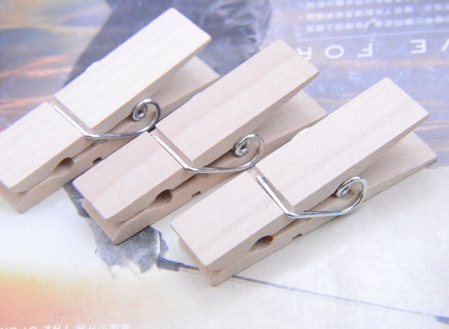 Large Natural wooden Pegs wood clothpin solid wood cloth Etsy