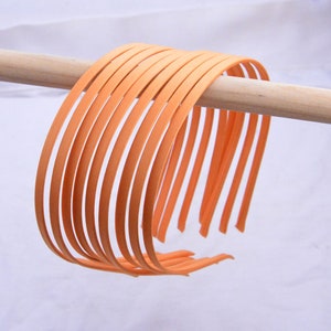10pcs 5mm satin headbands, Orange satin covered metal headbands, hair hoop