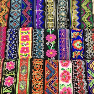 5CM Breedte bloem Jacquard lint, Geometrisch Jacquard lint trim, geweven lint naaien ambacht Jacquard trim op maat gesneden