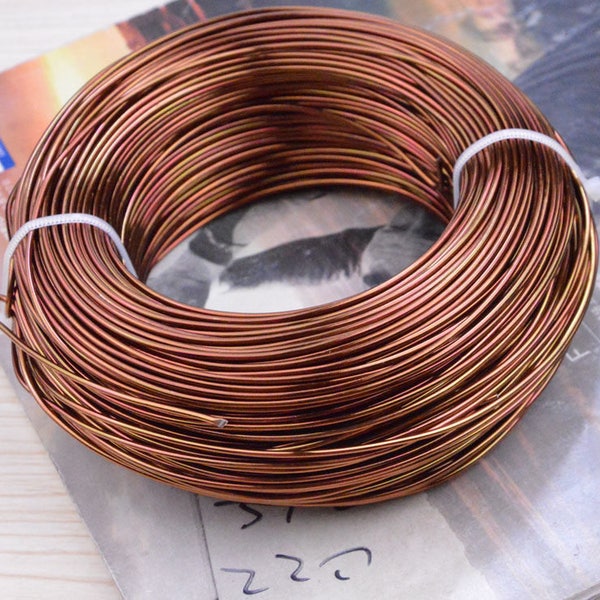 Fil d'aluminium marron de 1,5 mm, cordon en aluminium de 10 m, fil artistique