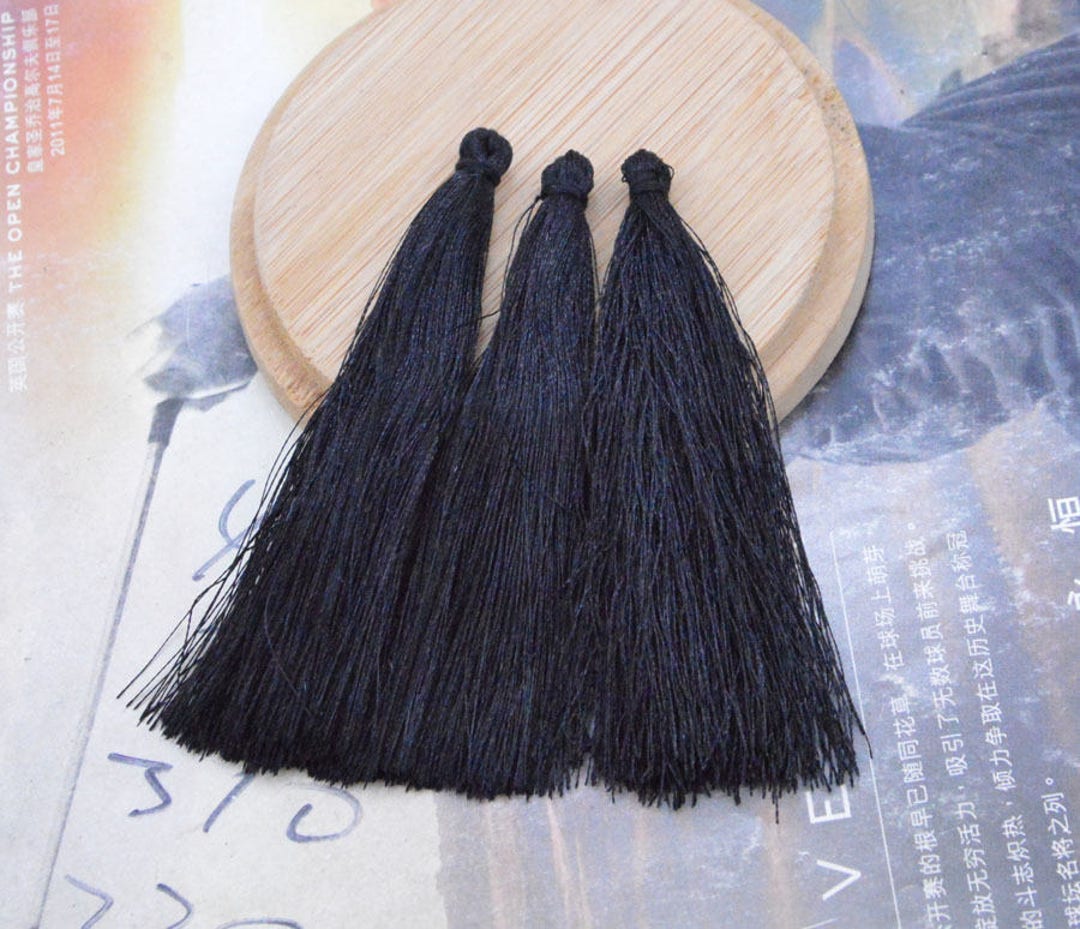 3.5'' Large Silk Tassels, 20 Pcs Black Silky Fringe Tassels Etsy Denmark