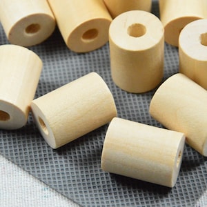 20pcs Unfinished wooden tubes, column shape wooden beads, wood column, Jewelry wood bead charm for DIY supply 20x25mm
