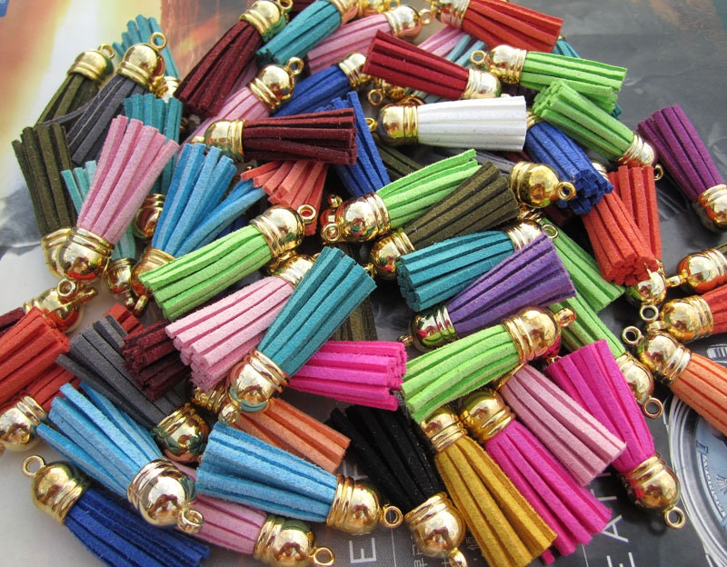 50 tassles assorted color wholesale tassels 1.5'' Etsy