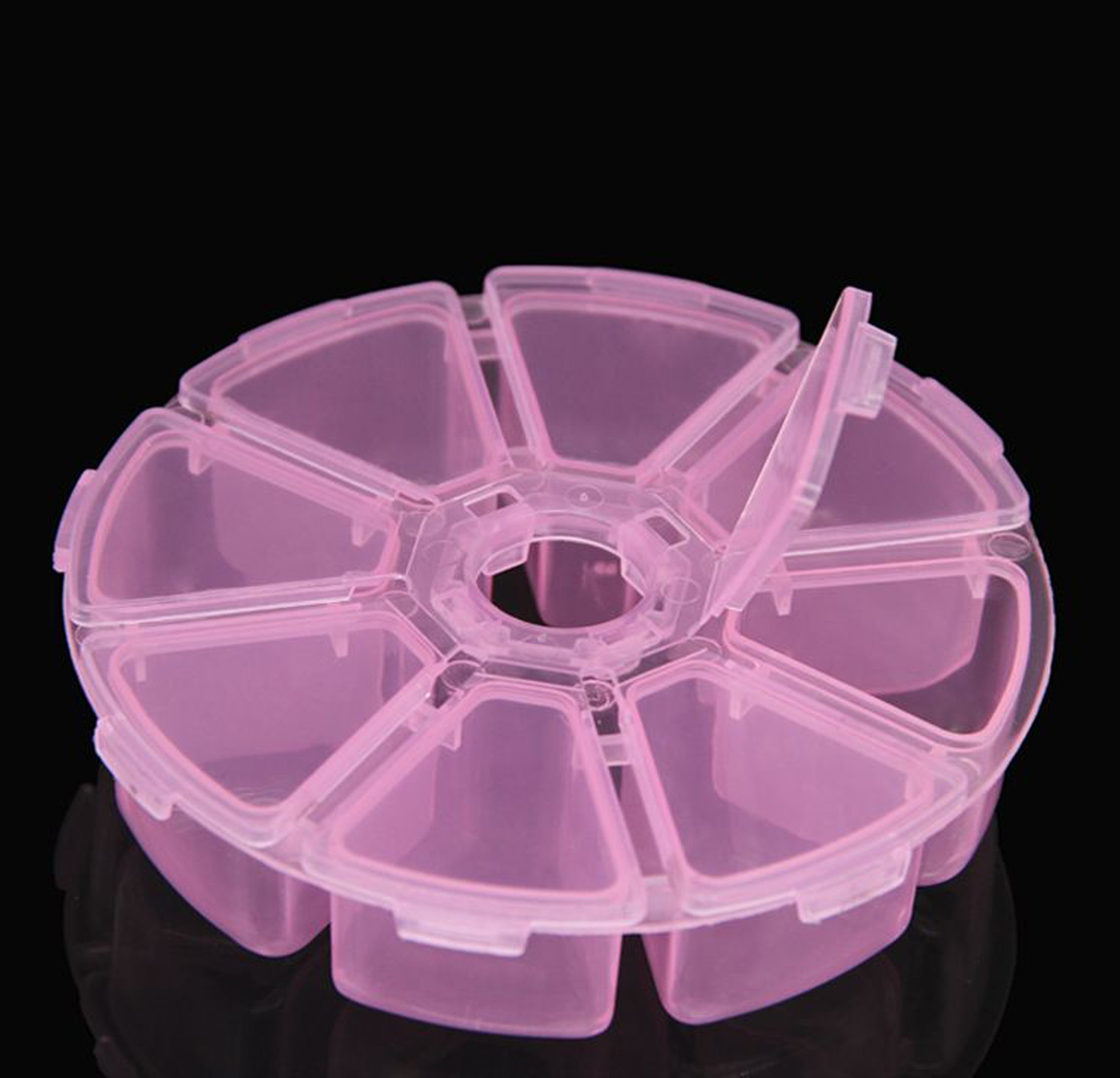 Small Multi-Compartment Storage Box Transparency Pink