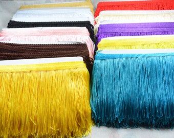 6''(15cm) Wide Polyester Fringe trim, Long Chainette Hangs, Trim for Dancewear Performance Competition Dance