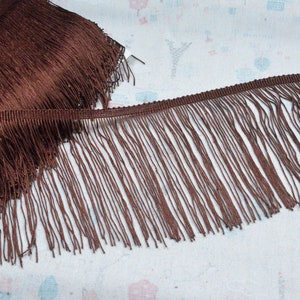 6&#39;&#39;(15cm) Wide brown Fringe trim by the yard