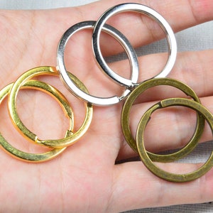 20pcs Metal split ring key rings, Gold/Silver/Antique bronze round circle keychain ring connector, double loop keyring 30mm image 2