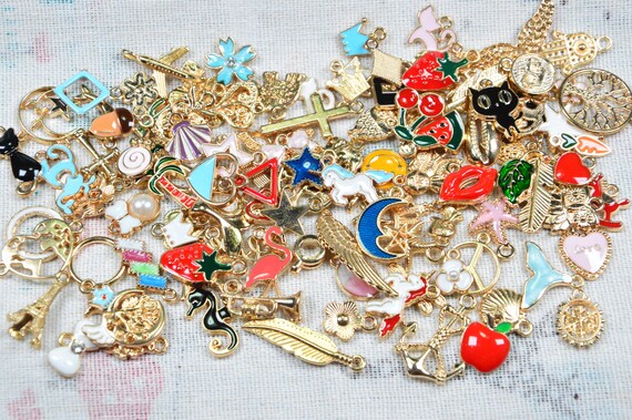 Enamel Charms Jewelry Making, Bulk Jewelry Material