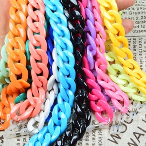 plastic chain, flat twist curb chain, eyeglass chain, glasses chain, assorted color, choose your like