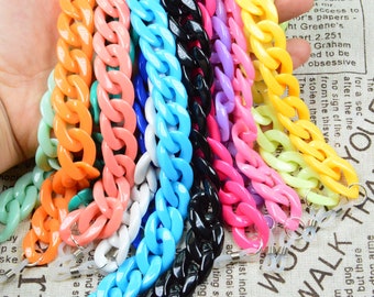plastic chain, flat twist curb chain, eyeglass chain, glasses chain, assorted color, choose your like