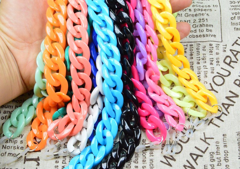 Plastic Chain Flat Twist Curb Chain Eyeglass Chain Glasses Etsy