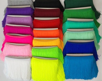 High Quality 15cm width tassel fringe, Polyester fabric brush fringe trim for Dance Performance Carnival Costumes, choose your colors
