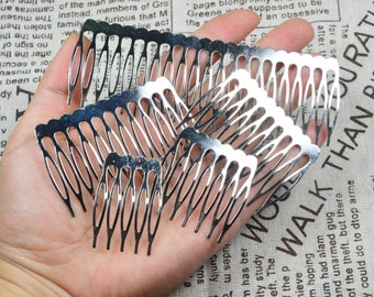 silver metal hair combs, hair accessories