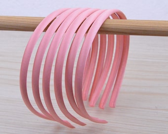 10pcs X 10mm satin headbands, Dusty rose satin hair bands, Satin wrapped plastic headbands blanks headbands hair accessories