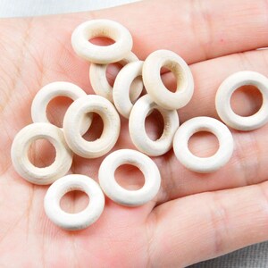 50 pcs wooden circles, unfinished round wood ring, wood hoop 15mm