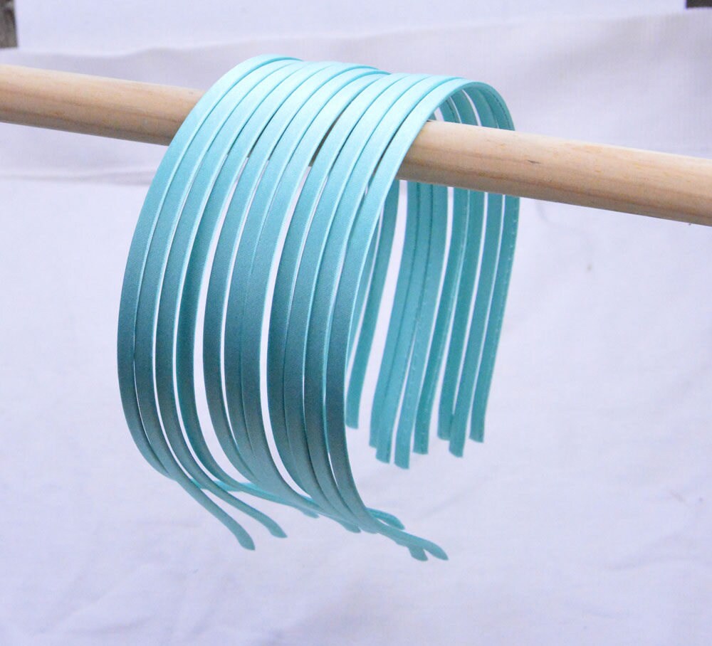 10pcs x 5mm metal headbands, satin covered metal headbands, Tropic satin headbands