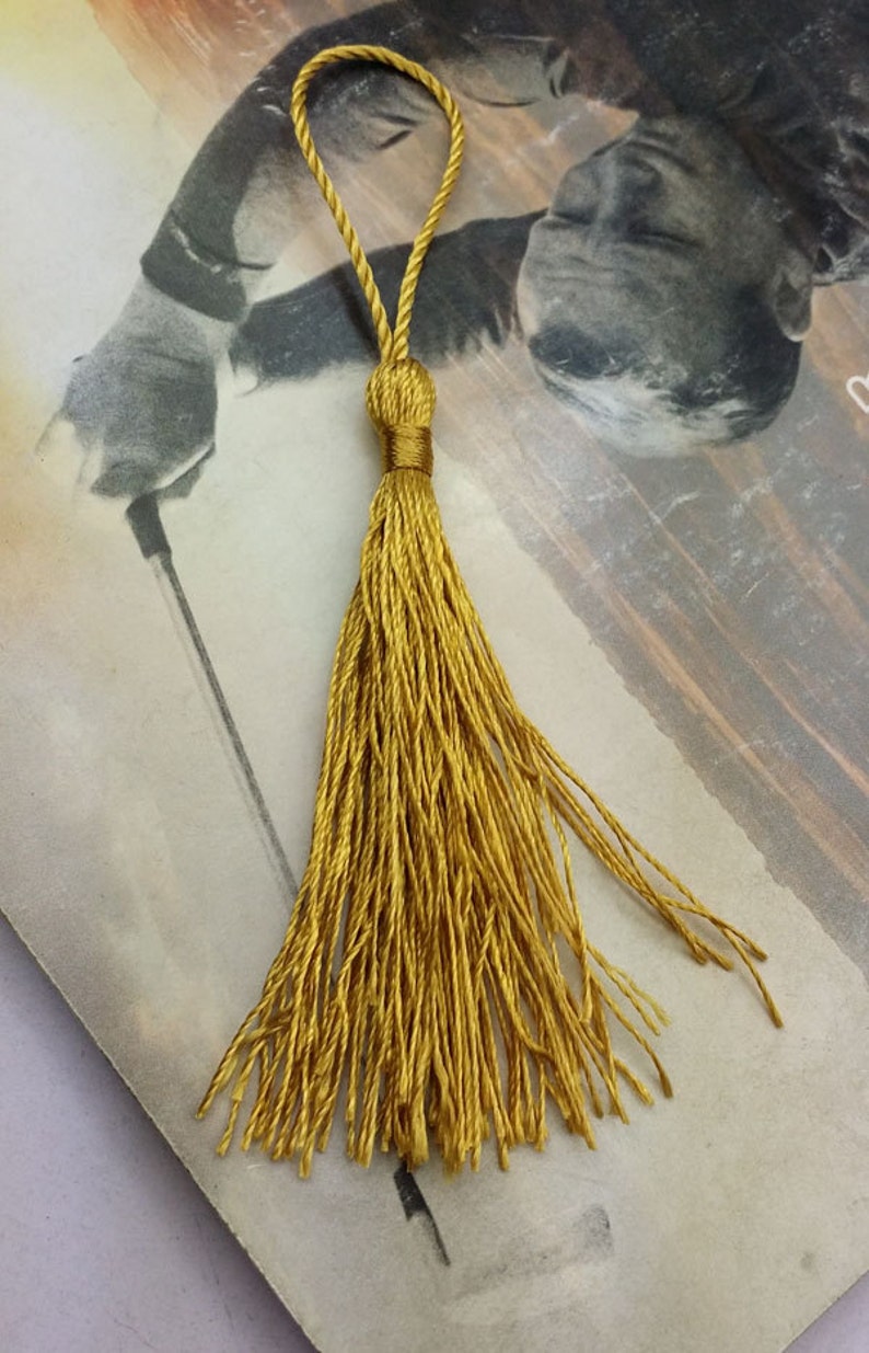 100 Mini Tassels Old Gold Silk Tassels Handmade Silk Cord Etsy