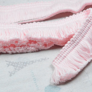 100% cotton fringe trim, 1.5''(3.8cm) wide Pink brush fringe ribbon cotton tassel fringe border sewing craft