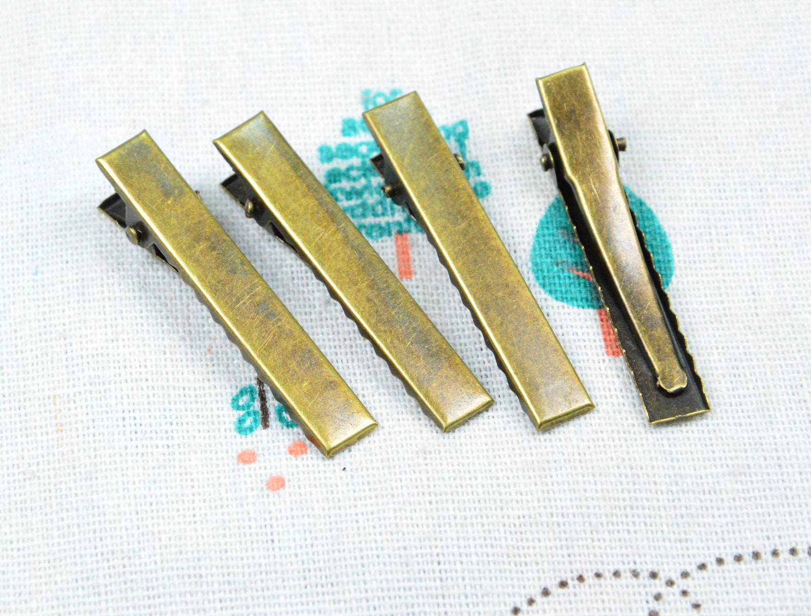 100 pcs antique bronze flat metal clips alligator hair clips Etsy