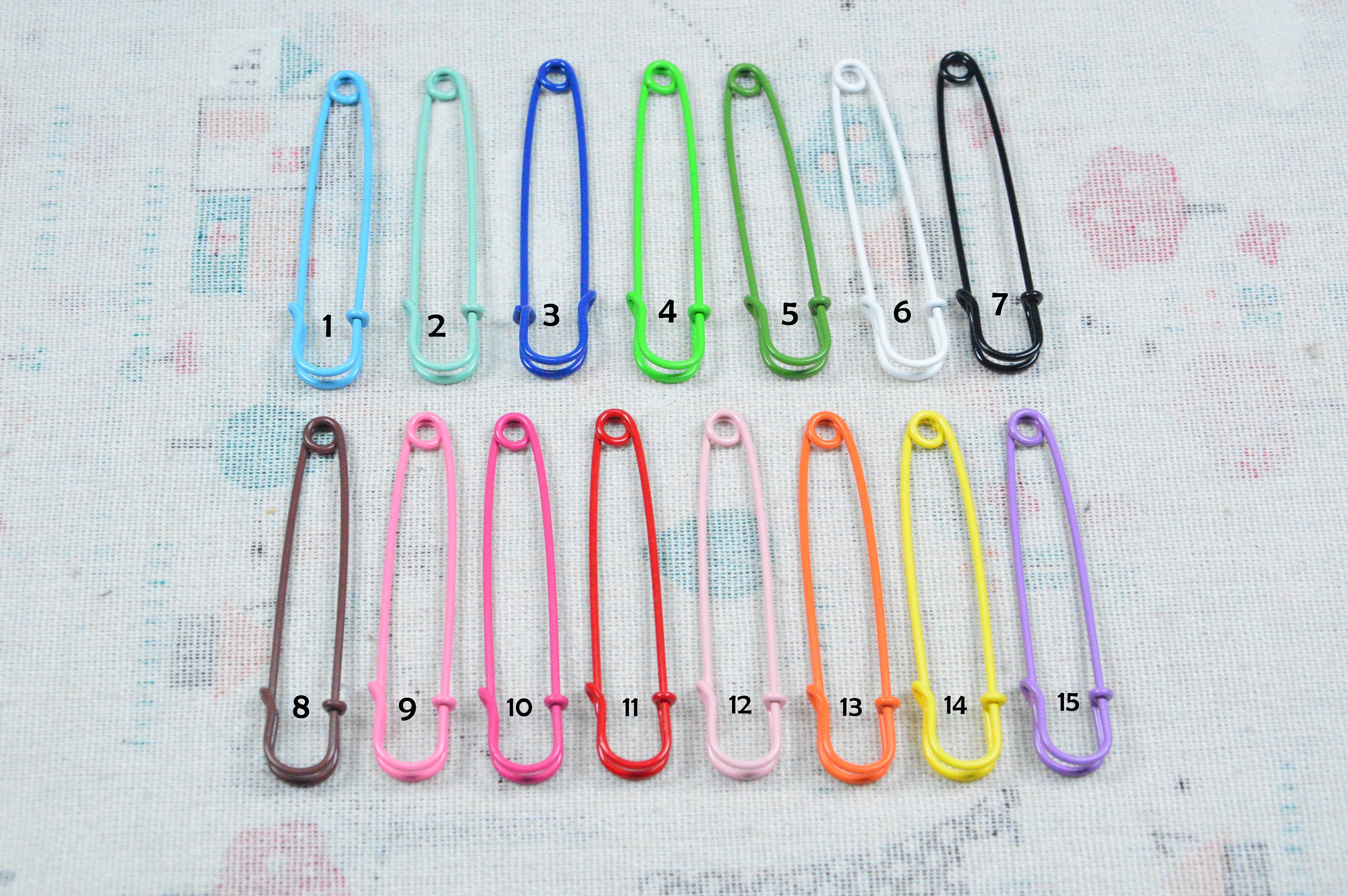10 Pcs Safety Pins2 Inch Long Colorful Safety Pins50mm 