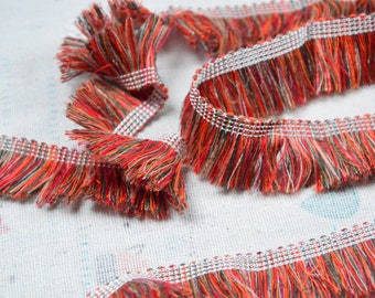 1'' wide Multicolor cotton fringe trim, cotton brush fringe ribbon sewing trim cotton tassel border by the yard