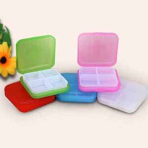 Assorted color Cross pattern Plastic box with individual white tray, Pill box, square Jewelry craft organizer box,bead storage Container box