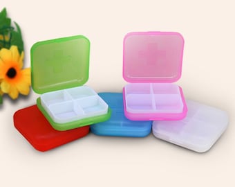 Assorted color Cross pattern Plastic box with individual white tray, Pill box, square Jewelry craft organizer box,bead storage Container box