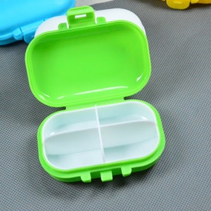 White/Green/Yellow/Blue Square plastic box individual 4 Grids white tray, Pill box, Medicine box storage, Jewelry beads organizer holder image 5
