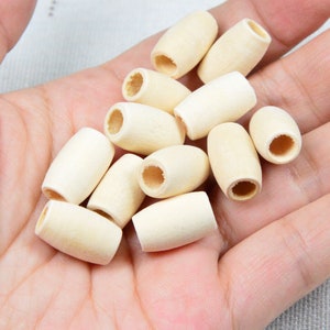 20 pcs mini wooden tubes, unfinished curved wood tube beads 10x16mm