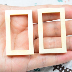 50 pcs wooden rectangles, unfinished rectangular wood frame 30x50mm