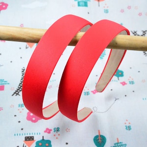 10pcs x 28mm satin headband, red satin covered plastic headbands, blank headbands