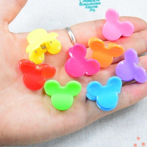 100 sztuk kolorowych plastikowych spinek do włosów, spinek dla niemowląt, spinek Cartoon Mouse 25 x 20 mm