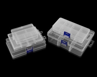 Boîte en plastique transparent, boîte rectangulaire en plastique pour organisateur de bijoux, boîte transparente de collecte de perles, au choix