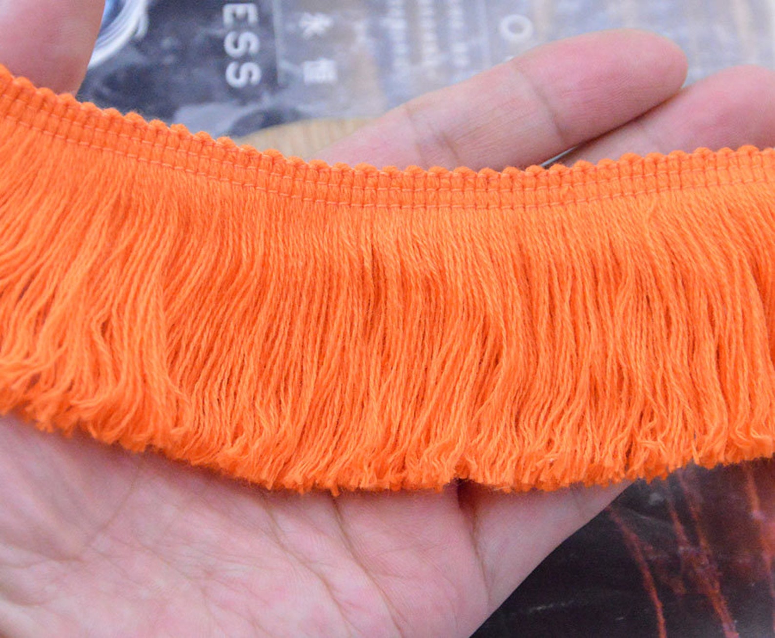 3m Orange Cotton Fringe trim 1.75 wide brush tassle Etsy
