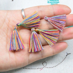 50 pcs multicolor cotton tassels, 1.0&#39;&#39; mini tassels
