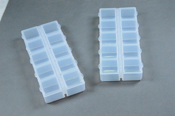 9x6 Clear Plastic Jewelry Organizer Box / Bead & Earring Storage