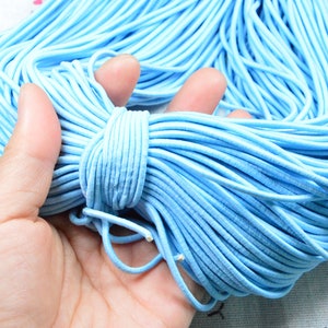 30 yds/60 yds/120 yds round elastic cord, 2.5mm blue elastic stretch cord for sewing