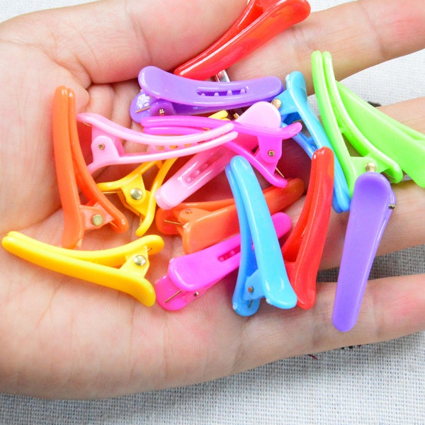 100 pcs assorted color plastic hair clips, alligator clips 35x8mm