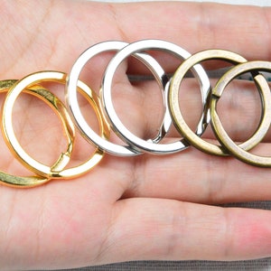 20pcs Metal split ring key rings, Gold/Silver/Antique bronze round circle keychain ring connector, double loop keyring 30mm