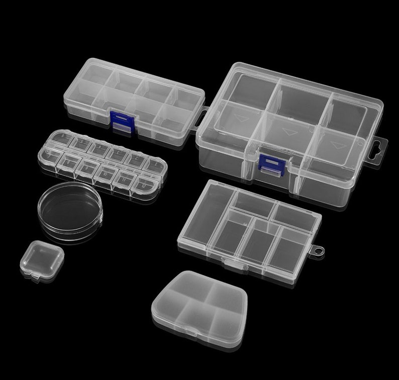 Assorted plastic box, Clear plastic box jewelry organizer box, Transparent box bead storage container box, choose you like image 1