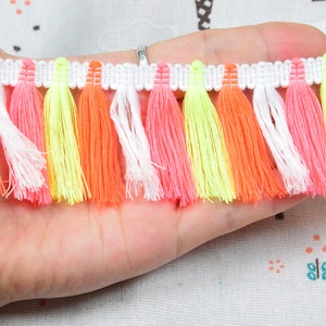 1 4/5 '' breites Baumwoll-Quasten-Fransenband, bunte Baumwoll-Quasten-Fransenborte, Fransen-Quastenborte, Quastenband, Bordüre, Dekoration